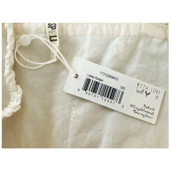 Spell & the Gypsy Collective Leelou Romper | Cream/White | Size XXS | NWT - Picture 8 of 10
